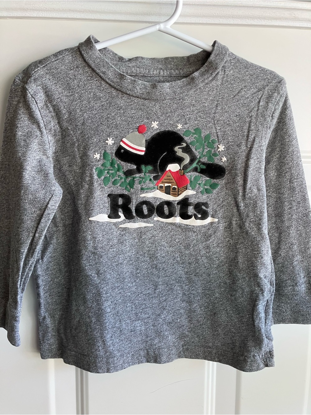 Roots grey winter Christmas long sleeve shirt 3T